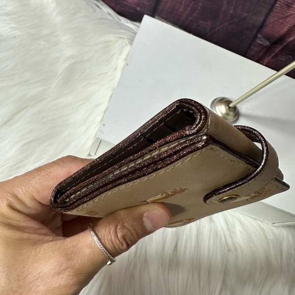 COACH Natural Small Trifold Wallet - Picture 6 of 8